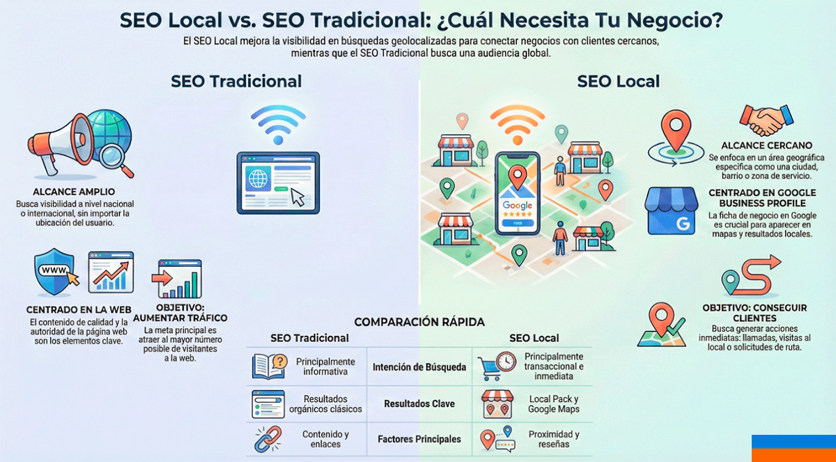 Diferencias entre el SEO local y el SEO tradicional